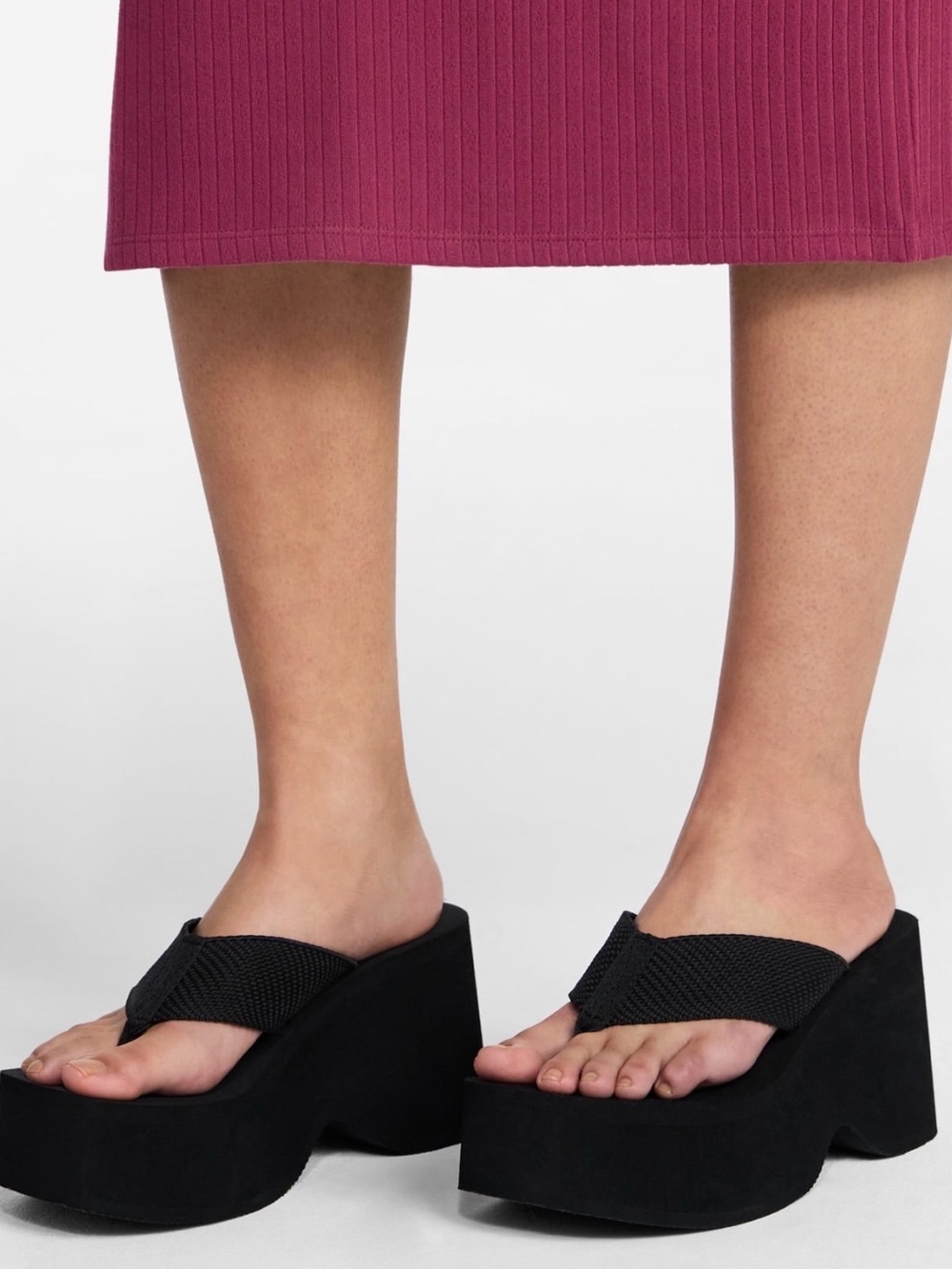 No Boundaries Black Wedge Platform Flip Flop Sandals